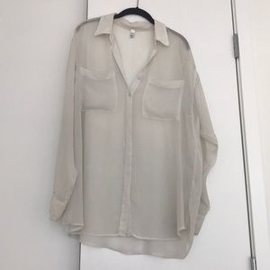 american apparel sheer cream blouse
